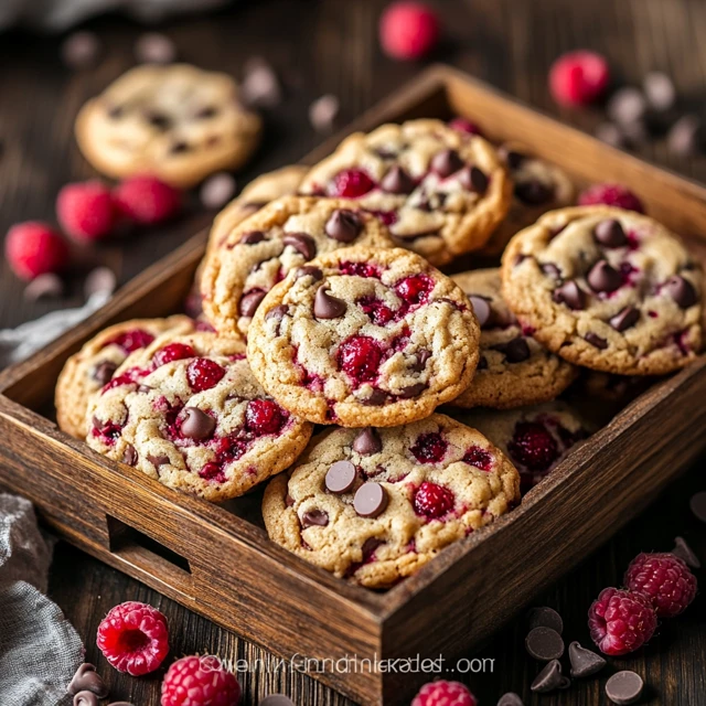 preparation of raspberry chocolate chip cookies