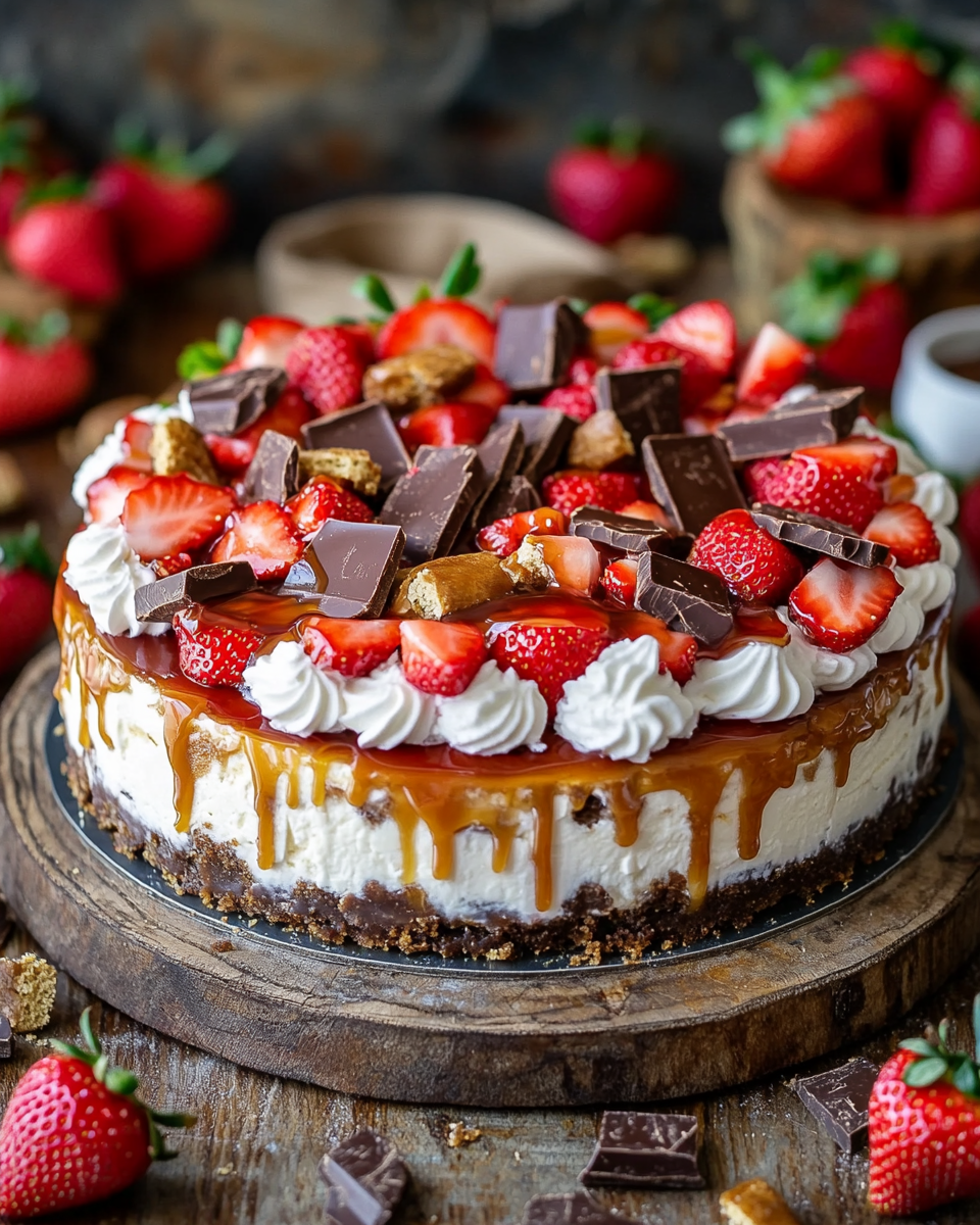 Snickers Strawberry Cheesecake